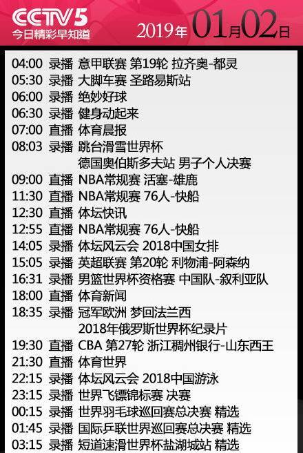 上海体育台直播节目表